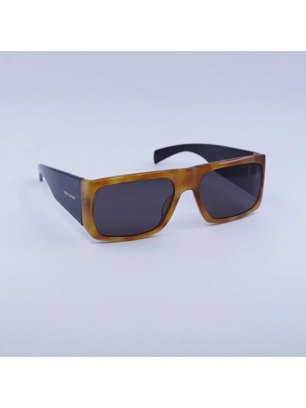 Saint Laurent SL635ACETATE 005 Sunglasses Brown Geometric Frame, Grey Lenses